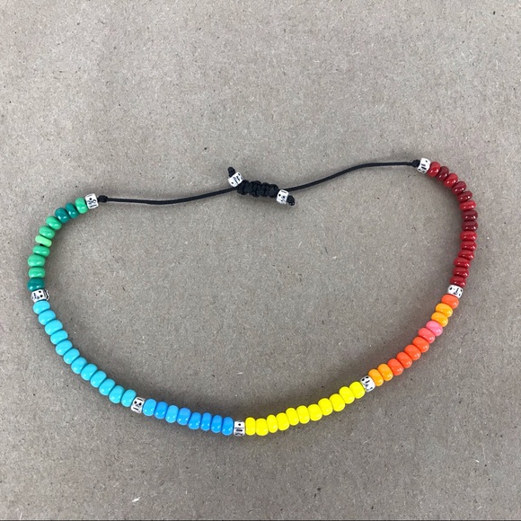 Handmade} Pride & LGBTQ Rainbow Glass Bracelet - Picture 4 of 4